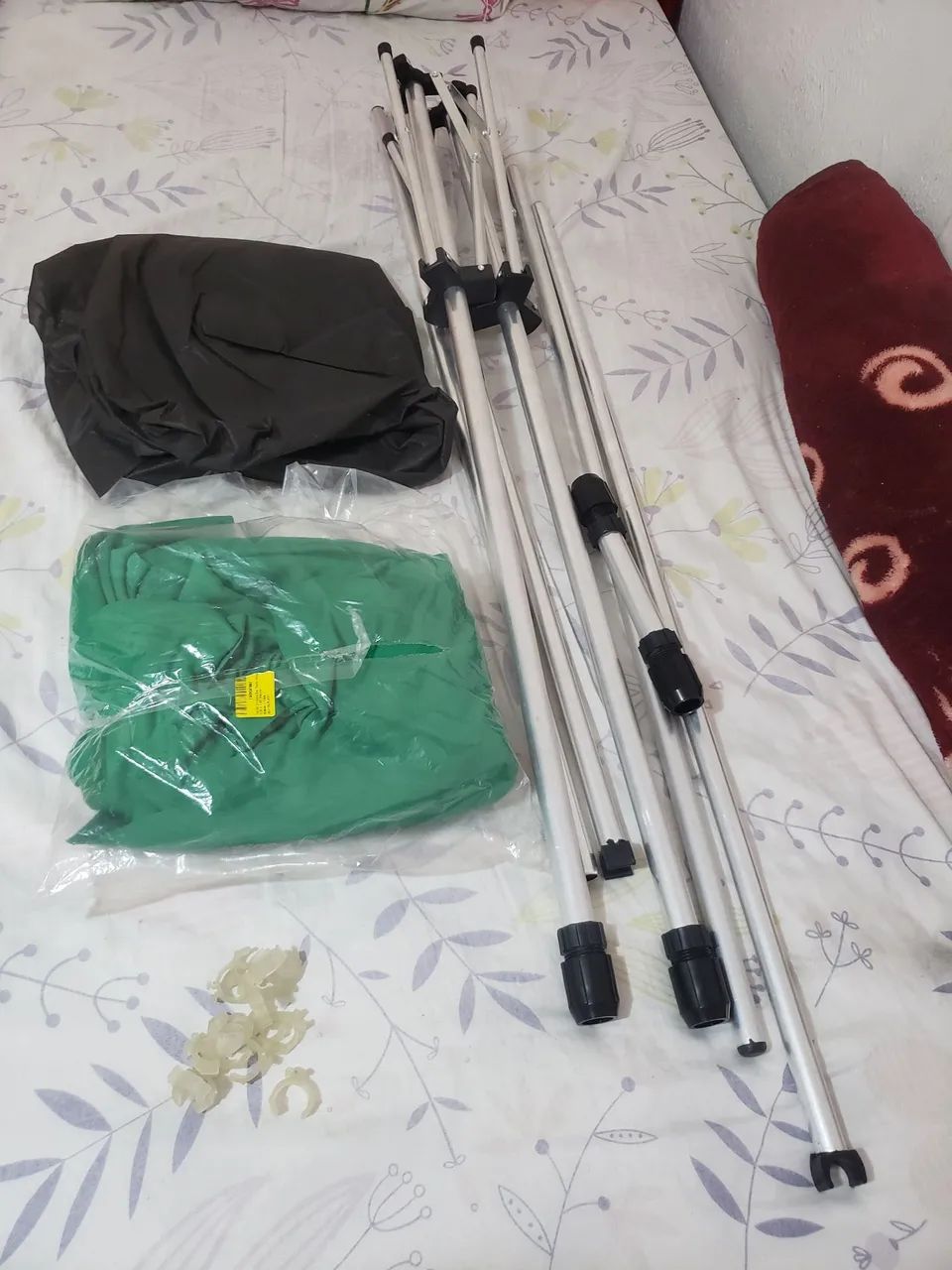 Suporte fundo infinito+bolsa+presilha e com tecido Chrome key