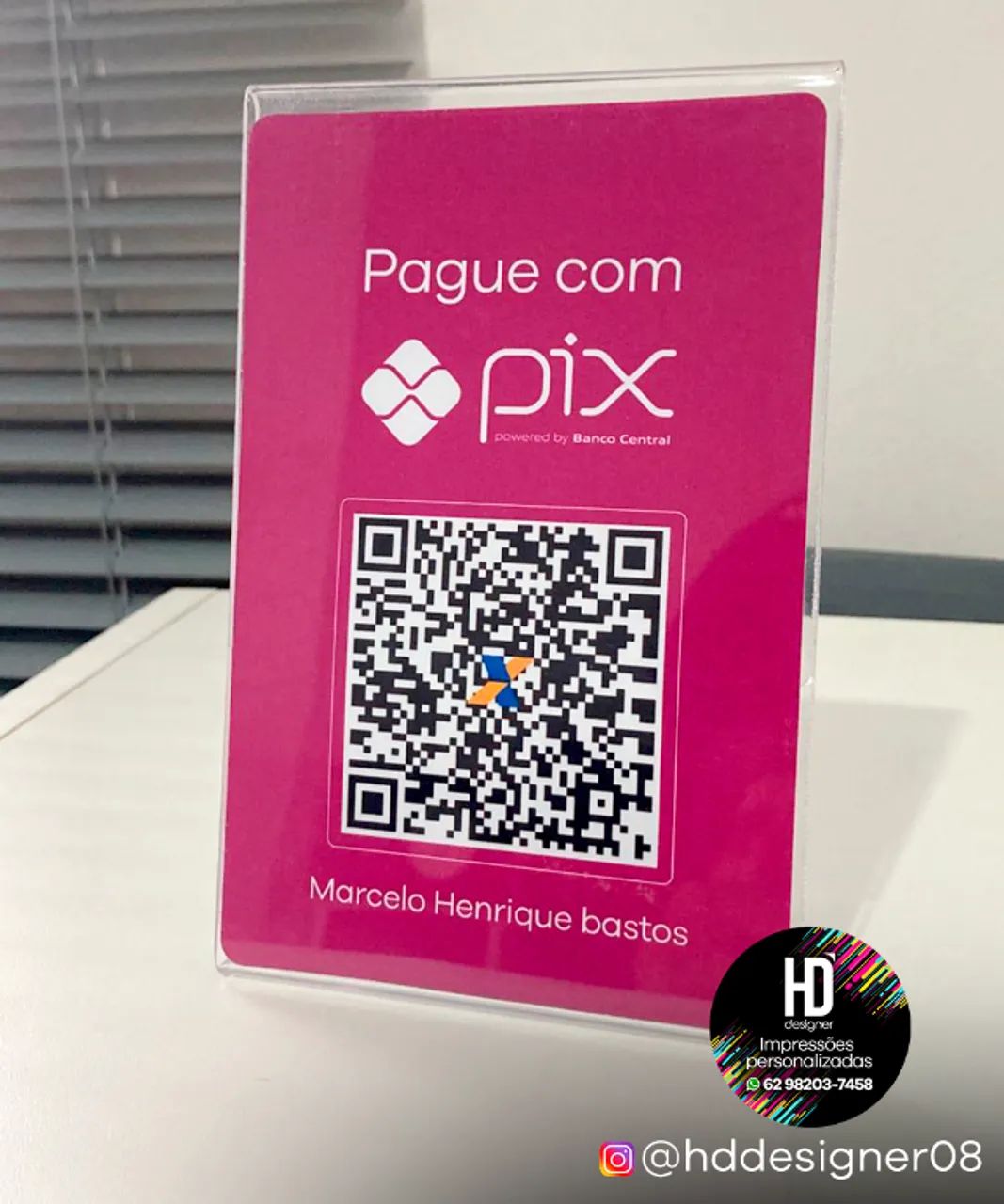 Display Placa de PIX em Acrílico Personalizada - Gráfica Rápida - Foto 2