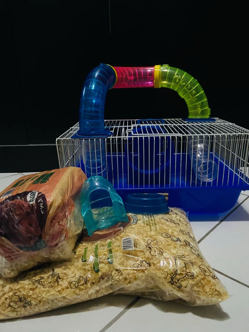 Gaiola para hamster com Labirinto colorido +Kit inicial
