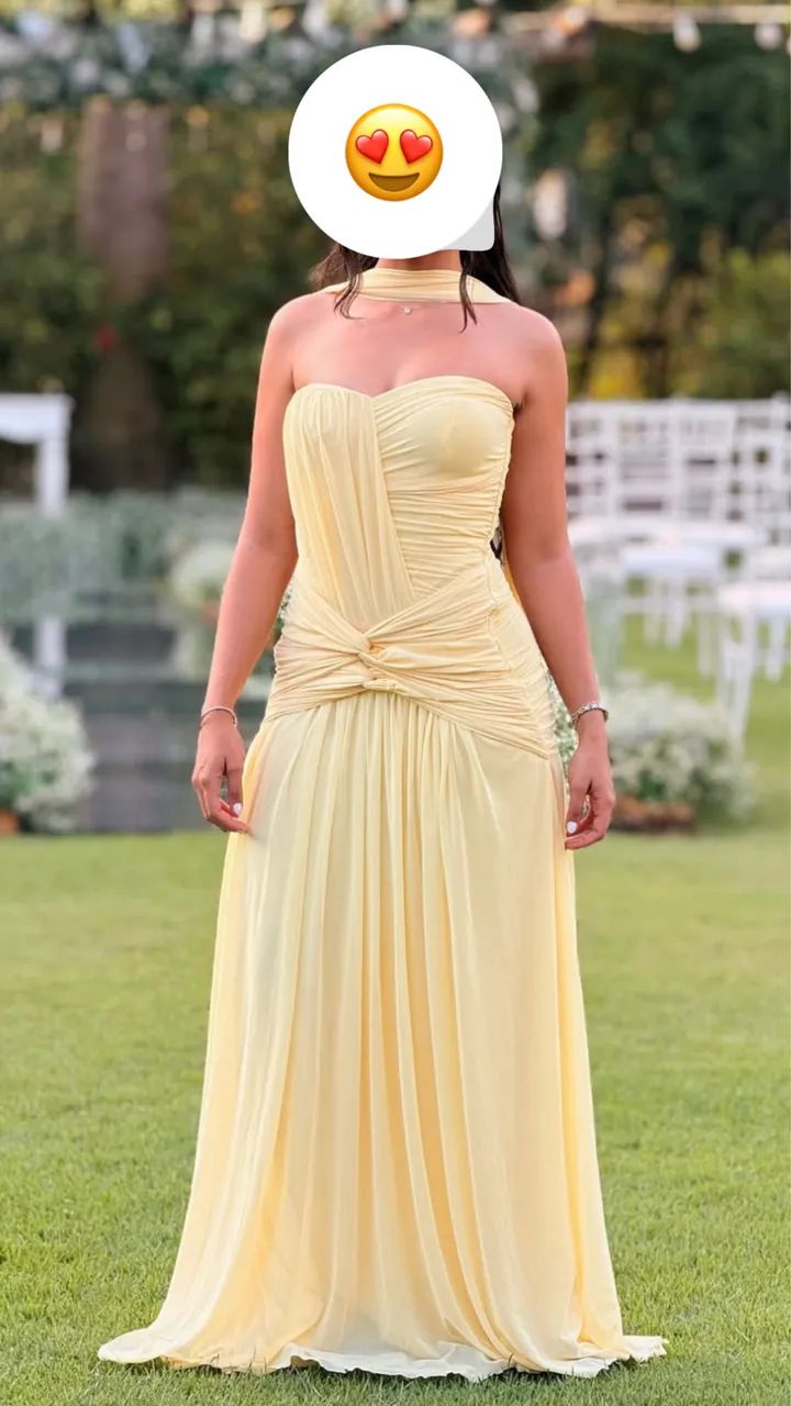 Vestido de festa Amarelo  - Foto 3