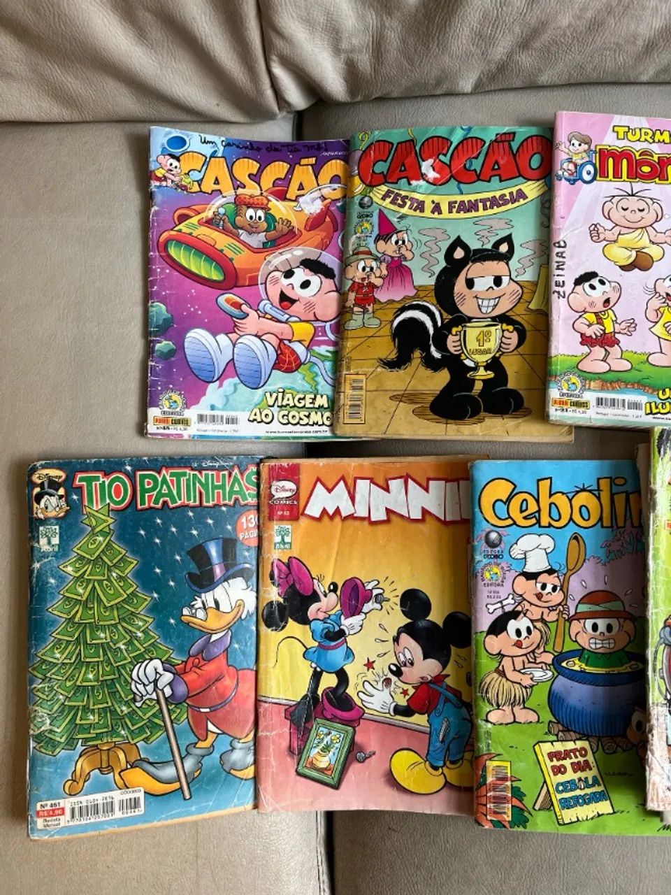 9 gibis Turma da Mônica Cascão Cebolinha e Tio Patinhas e Minnie