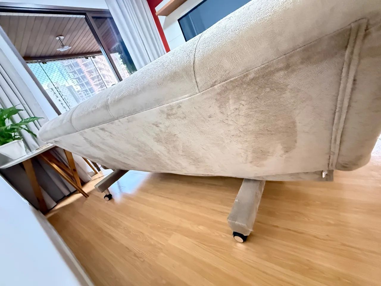 Sofá-Cama 3 Lugares Bege - Confortável e Espaçoso - Foto 5