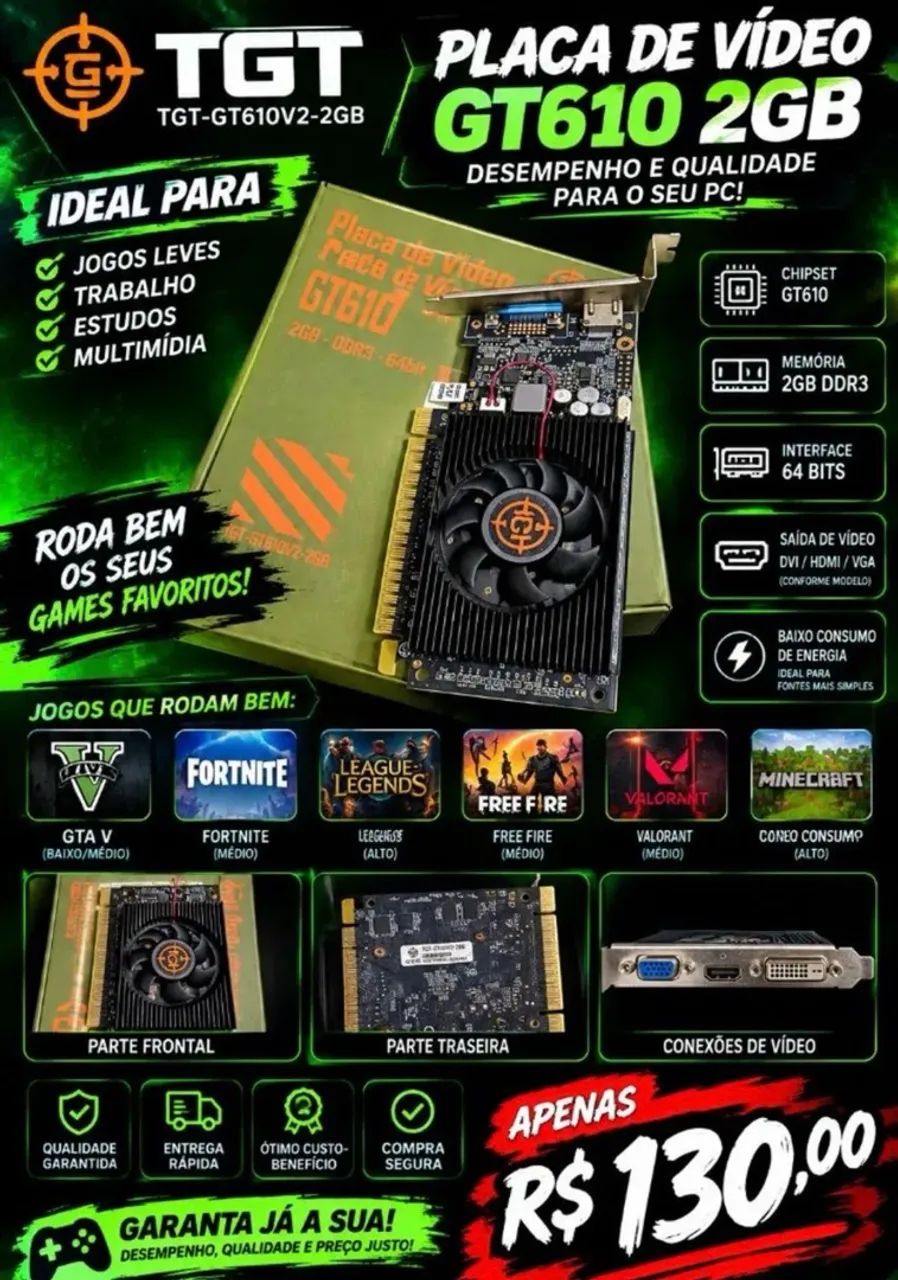 Placa de video gt610 2gb