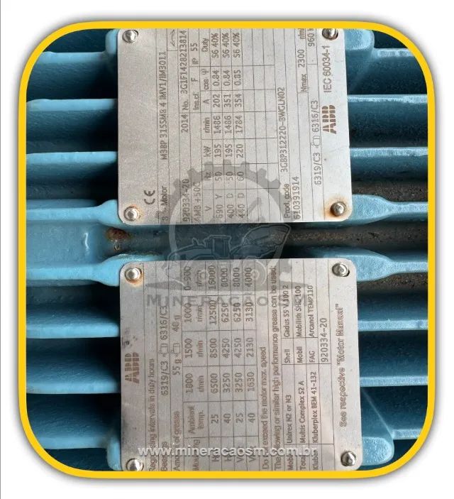Motor Elétrico ABB 300cv, 1780rpm, com flange, novo - Foto 3