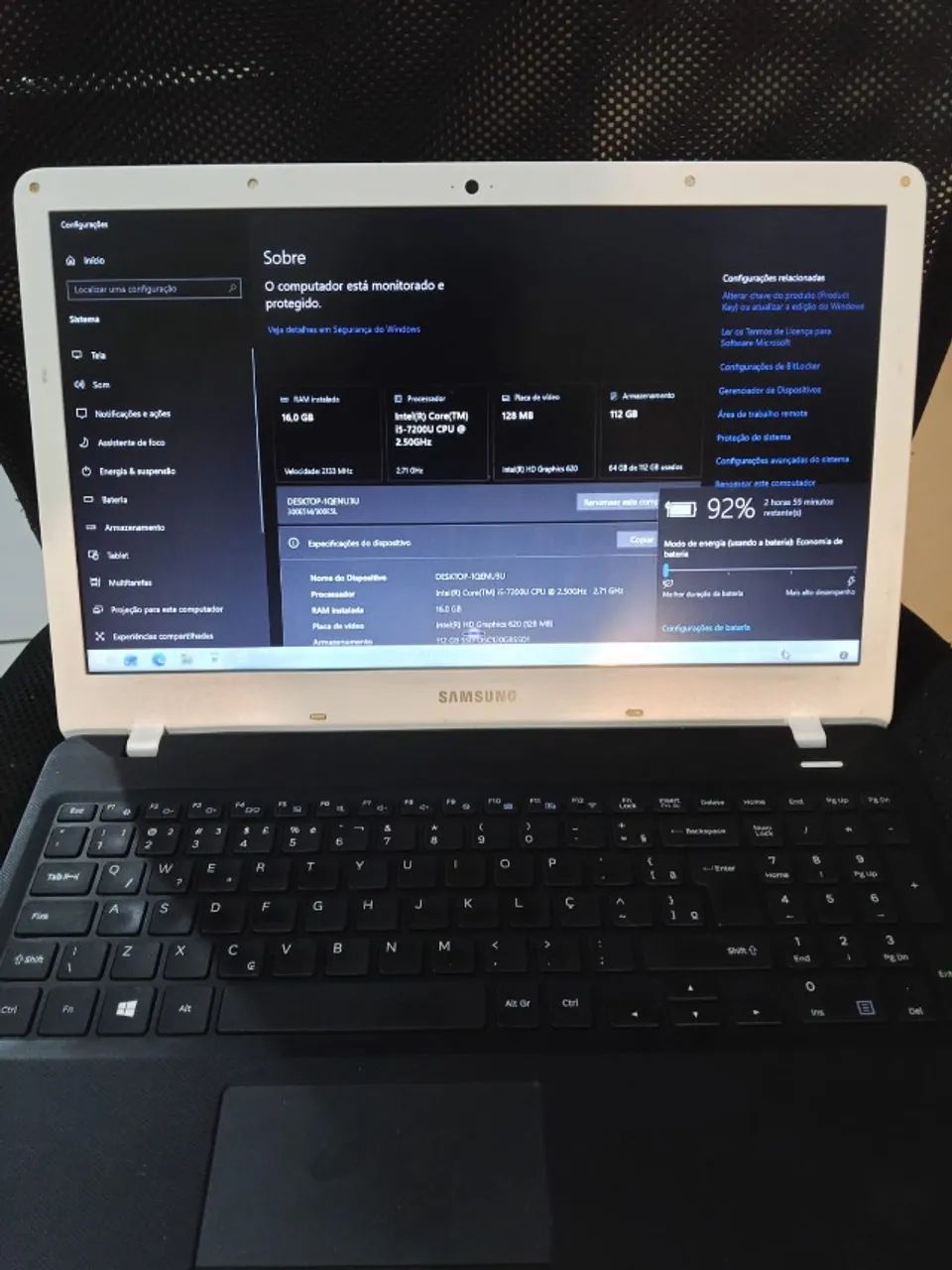 Notebook Samsung I5 + 16gb DDR4