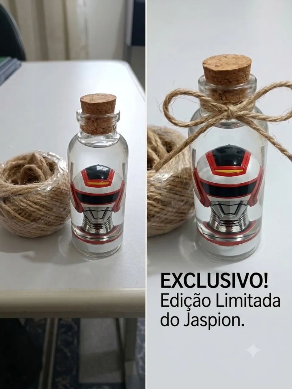 Imagem do capacete do Jaspion na garrafa  - Foto 2