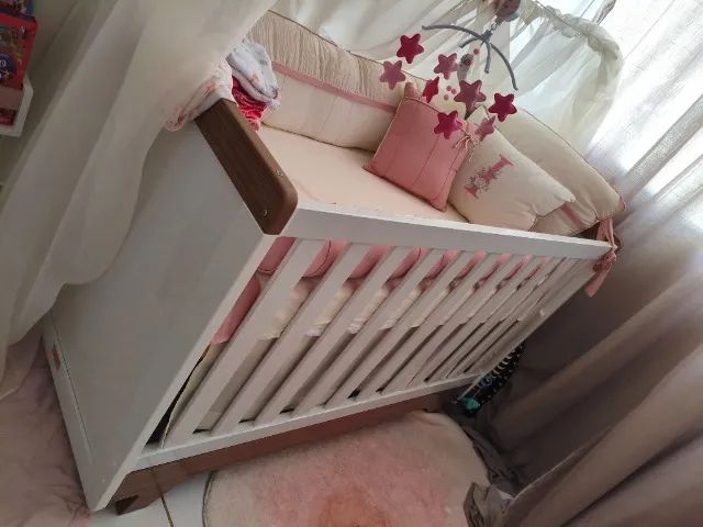 Quarto de Bebê Completo 100%MDF- Ber ço + Cômoda+guarda roupa - Foto 4
