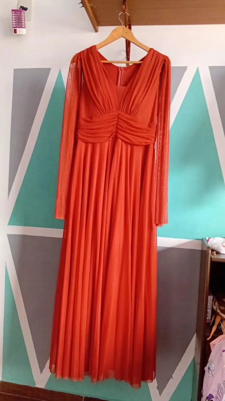 Vestido Terracota Tule 