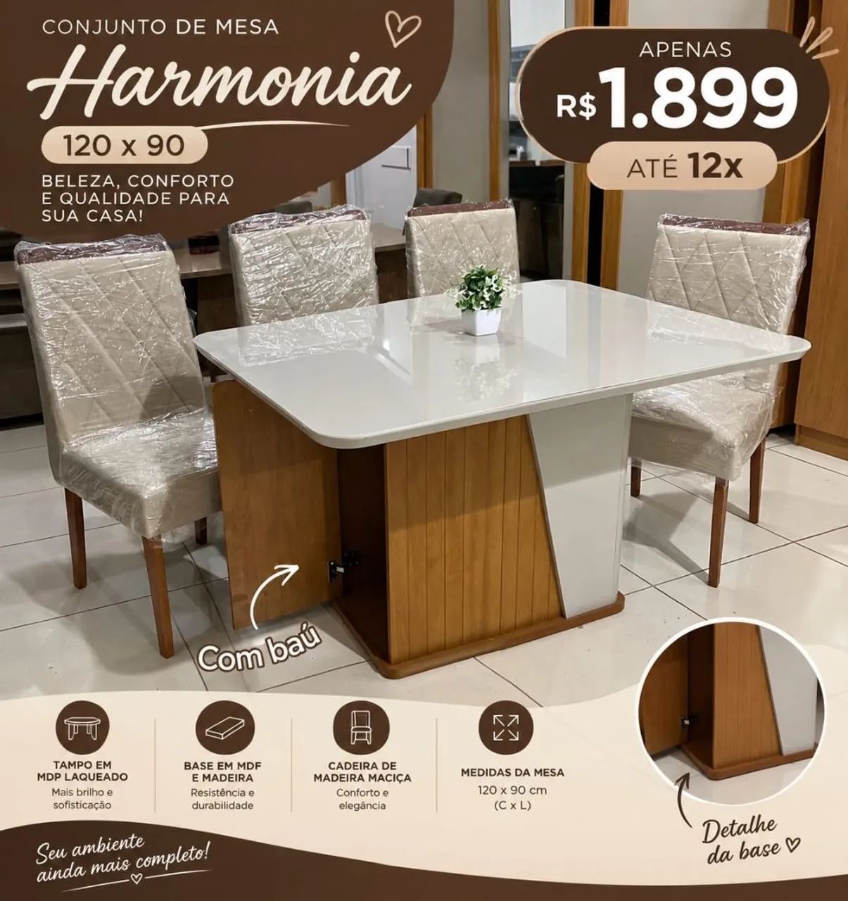 Mesa de jantar completa com mega promoção 