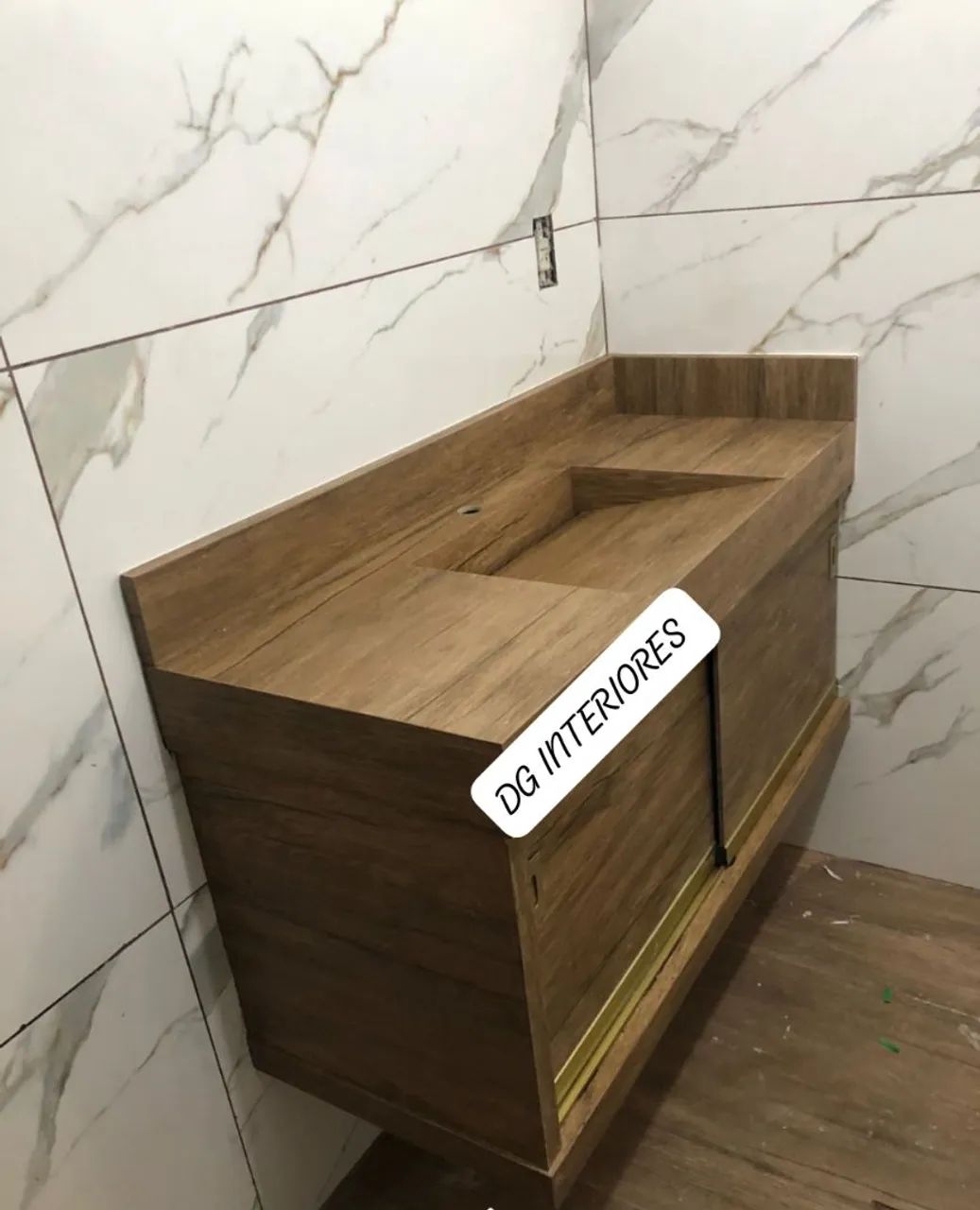 Custom-Made Porcelain Sink with Cabinet