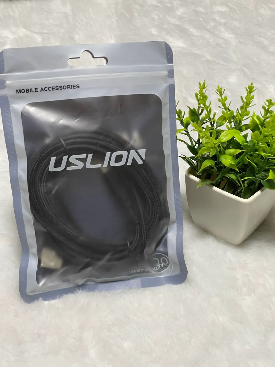 Cabo USB A para Tipo C USLION 2m Nylon Reforçado Alta Durabilidade