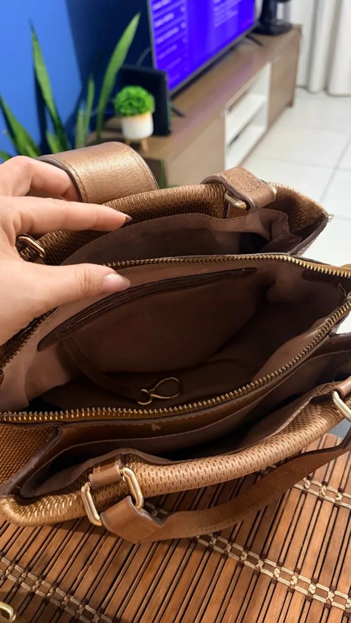 Linda Bolsa em couro Luz da lua  - Foto 5