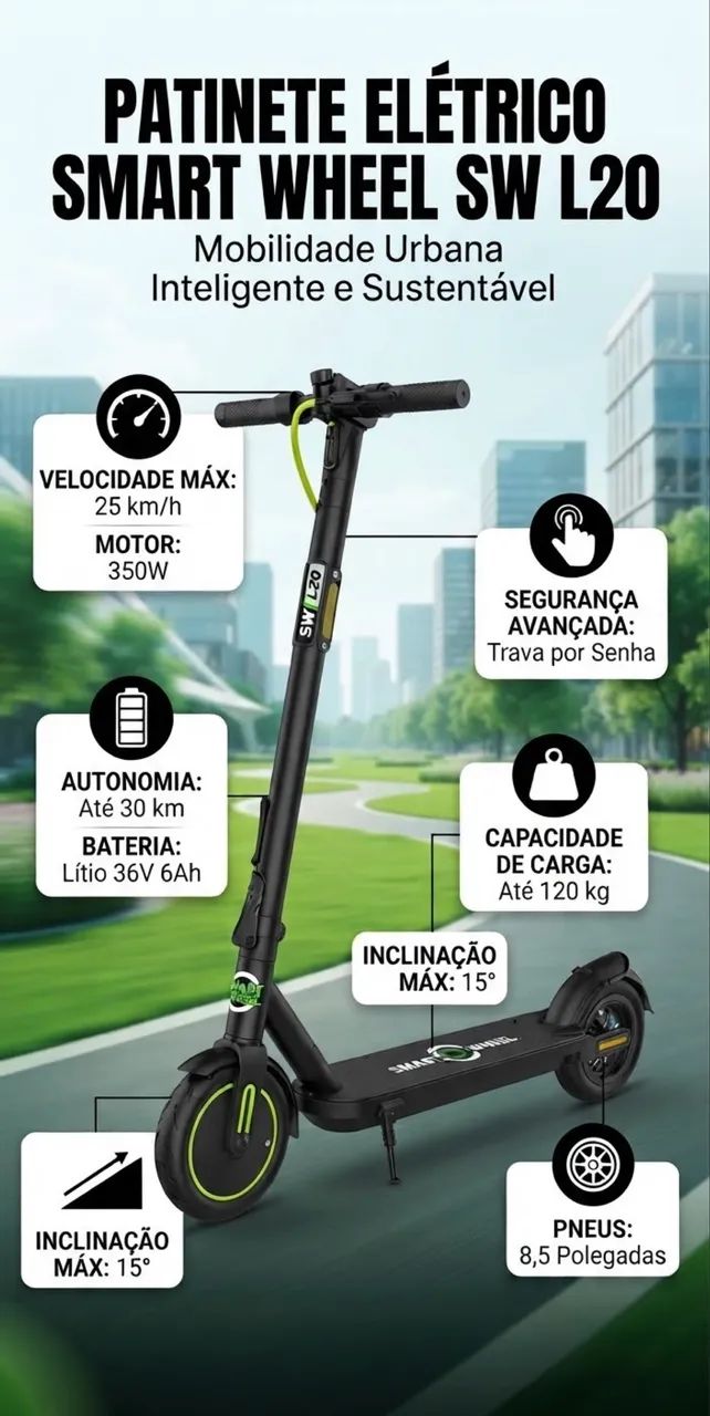 Patinete Elétrico à Pronta Entrega 