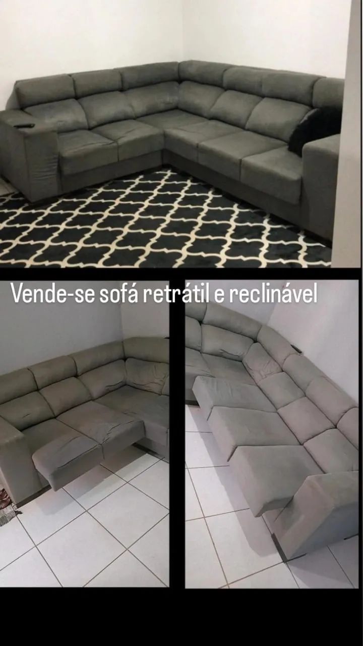 Sofá retrátil e inclinável 