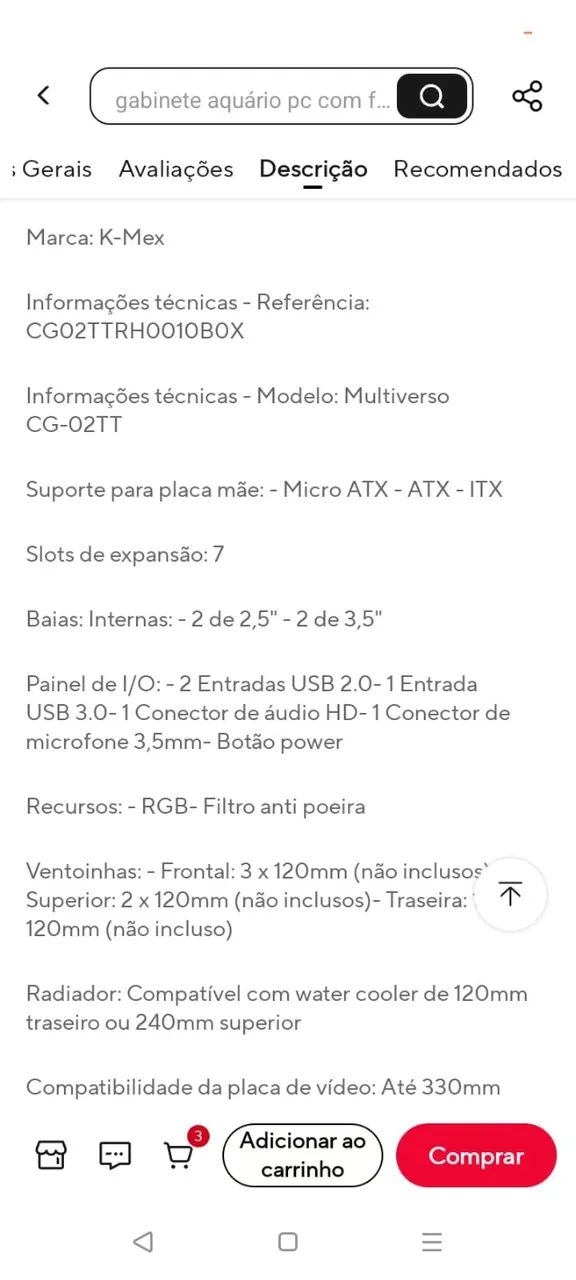 Gabinete Gamer K-mex multiverso cg-02tt  - Foto 4