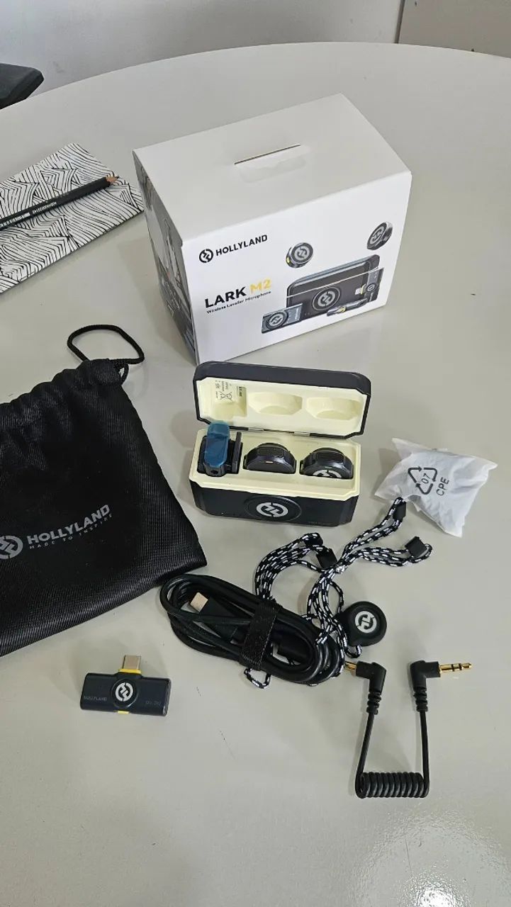 2 Microfones Lapela Sem Fio Hollyland Lark M2 , Compatível com Android, IPhone e Cameras - Foto 2