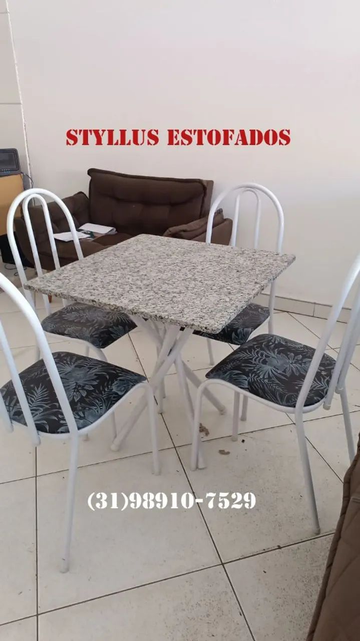 Mesa tubular com 4 cadeiras nova 