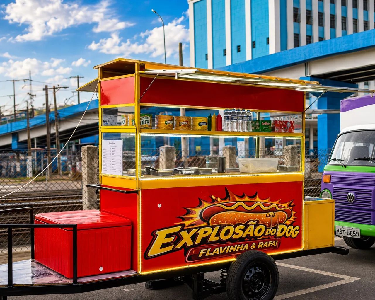 CARRINHO DE HOT DOG COMPLETO - PRONTO PARA TRABALHAR ?
