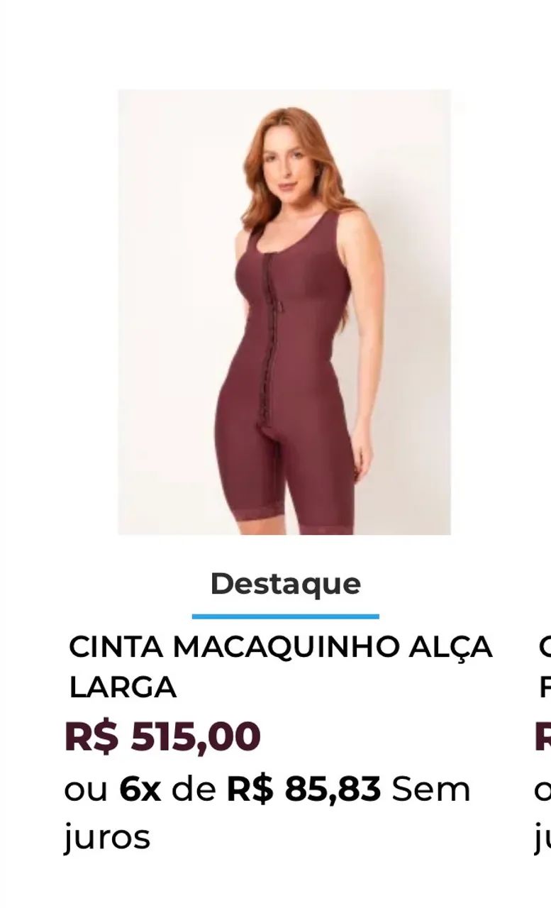 Cinta macaquinho contour nova na etiqueta 