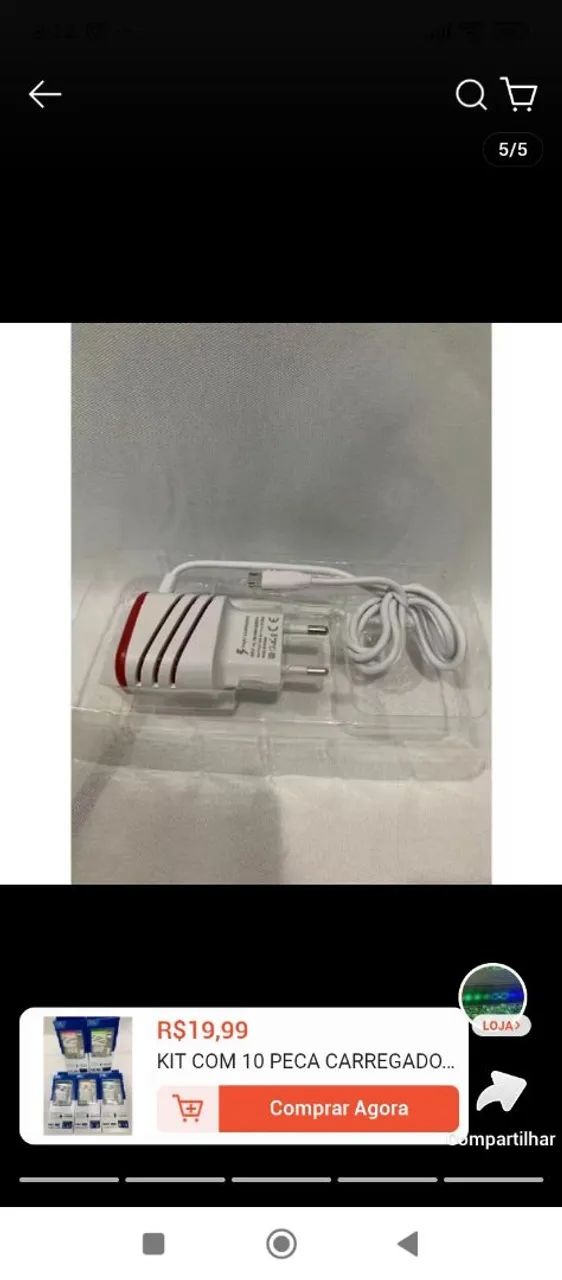 Kit com 10 peça carregador celular V8 e tipo C - Foto 3