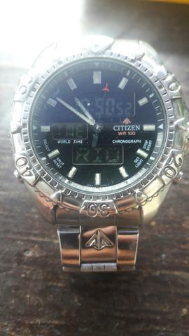 Relogio citizen wr 100 cronograph mascara nega