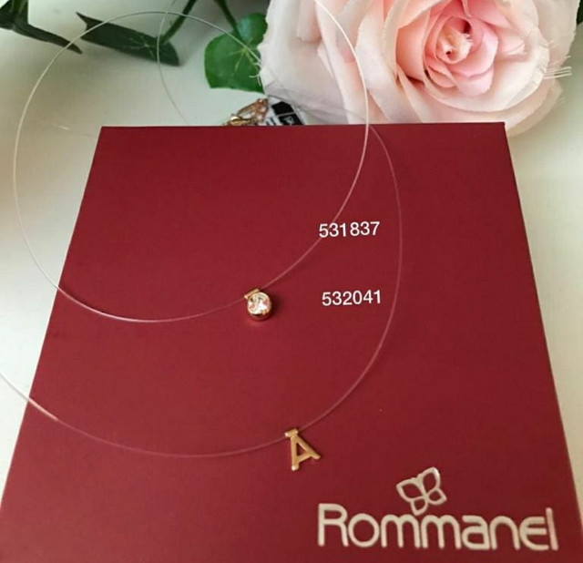 Gargantilha fio nylon folheada a ouro Rommanel