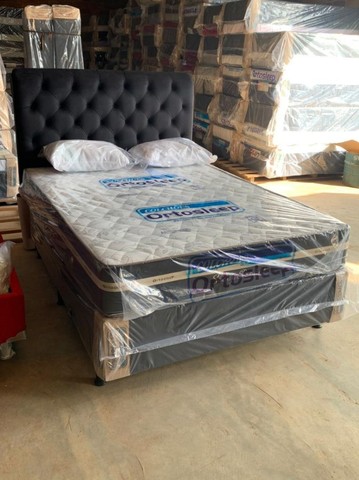 Cama box casal com a cabeceira colchão e base**"*