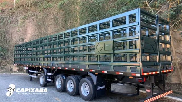 Carreta 4 eixo gaiola transporte de gás 1376 botijão P13 - Foto 4