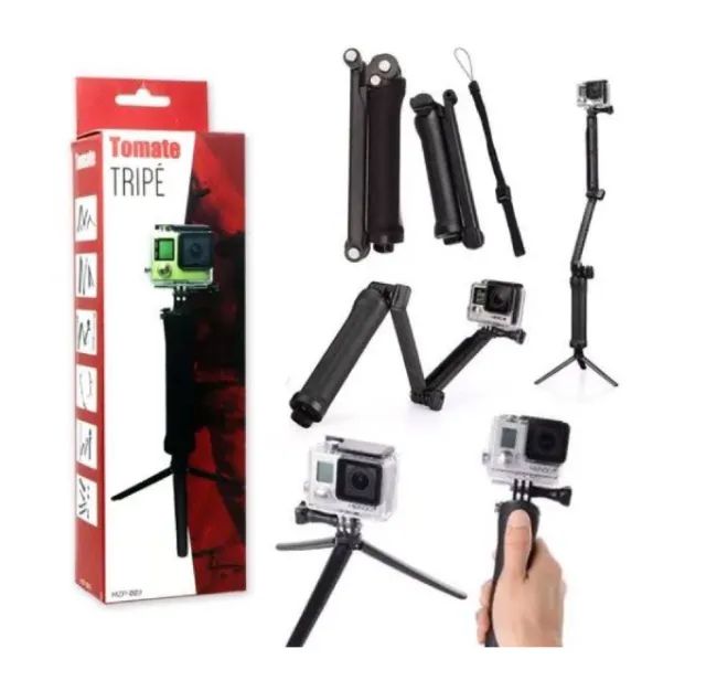 GOPRO TRIPE PAU DE SELFIE PARA 62 CM ARTICULADO TOMATE MZP-003 PRETO