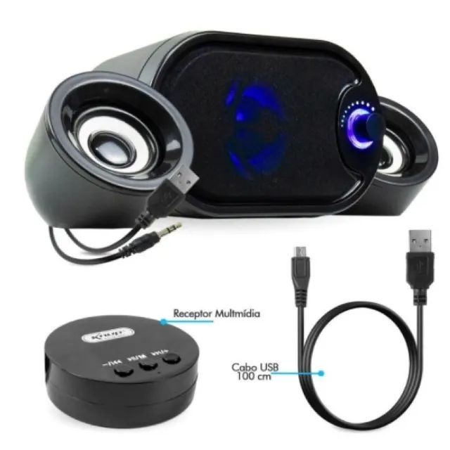 Caixa de Som Mini Subwoofer Bluetooth Bivolt Usb Micro SD Gamer Knup - Foto 3