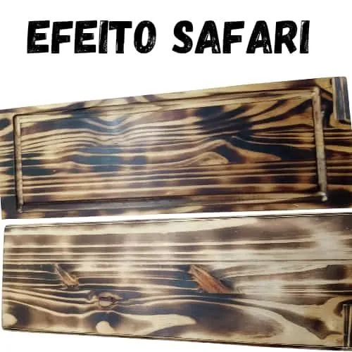Tábua de madeira para churrasco efeito safari