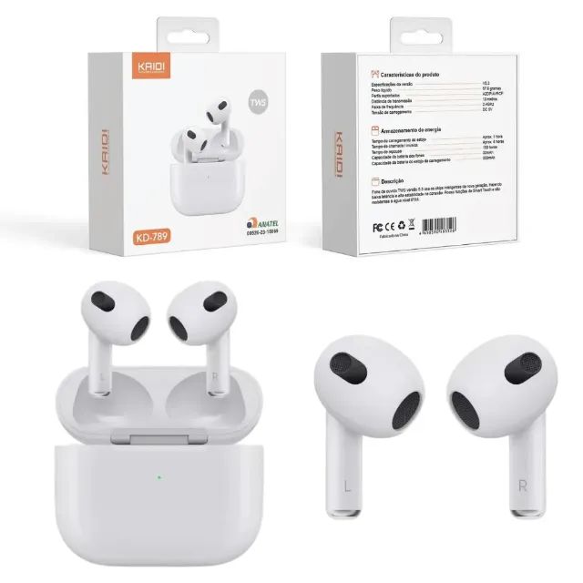 Fone de Ouvido Bluetooth Kaidi KD-789/790 - Branco - Foto 3