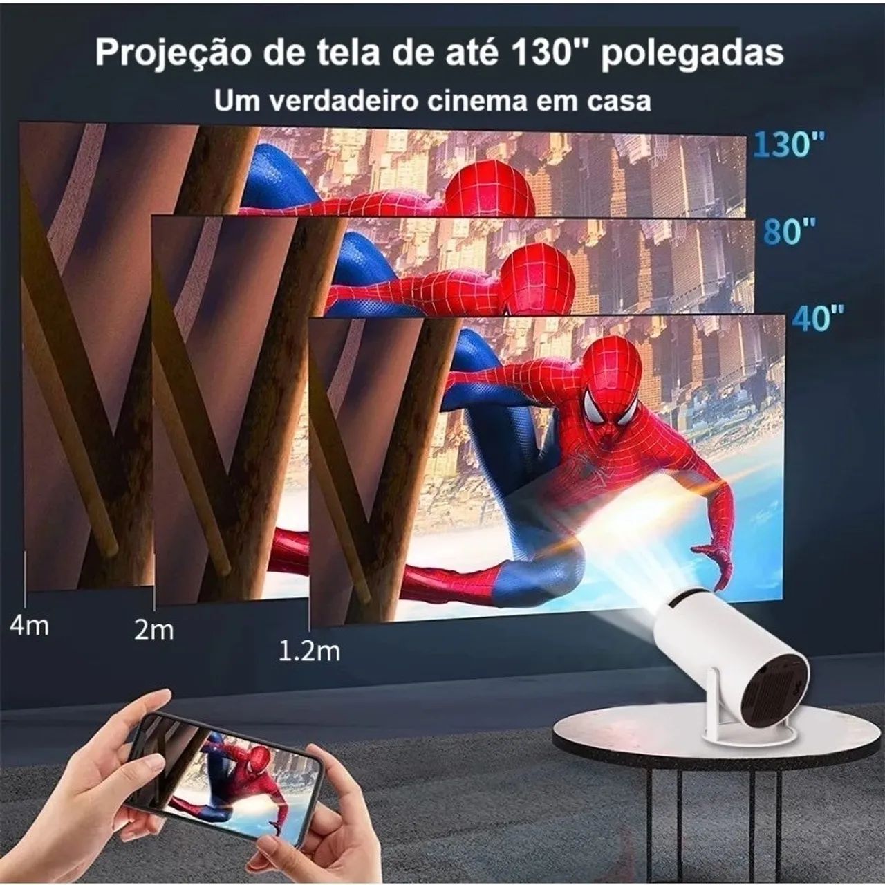 Projetor Portátil Android 11 Smart  Wifi 6 Bluetooth 5.0 - Foto 4
