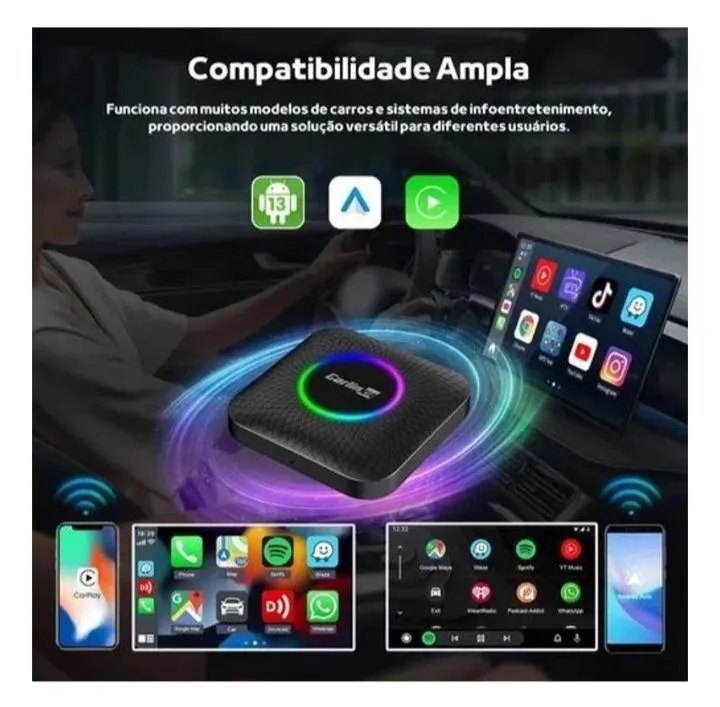 STREAMING BOX COM ANDROID AUTO CARPLAY CARLINKIT LANÇAMENTO 2025
