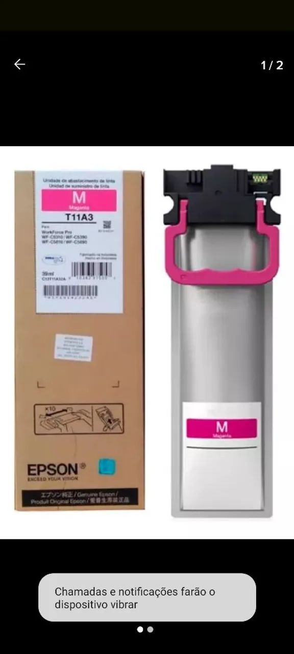 Cartucho bolsa de tinta Epson T11A3 Magenta profissional 