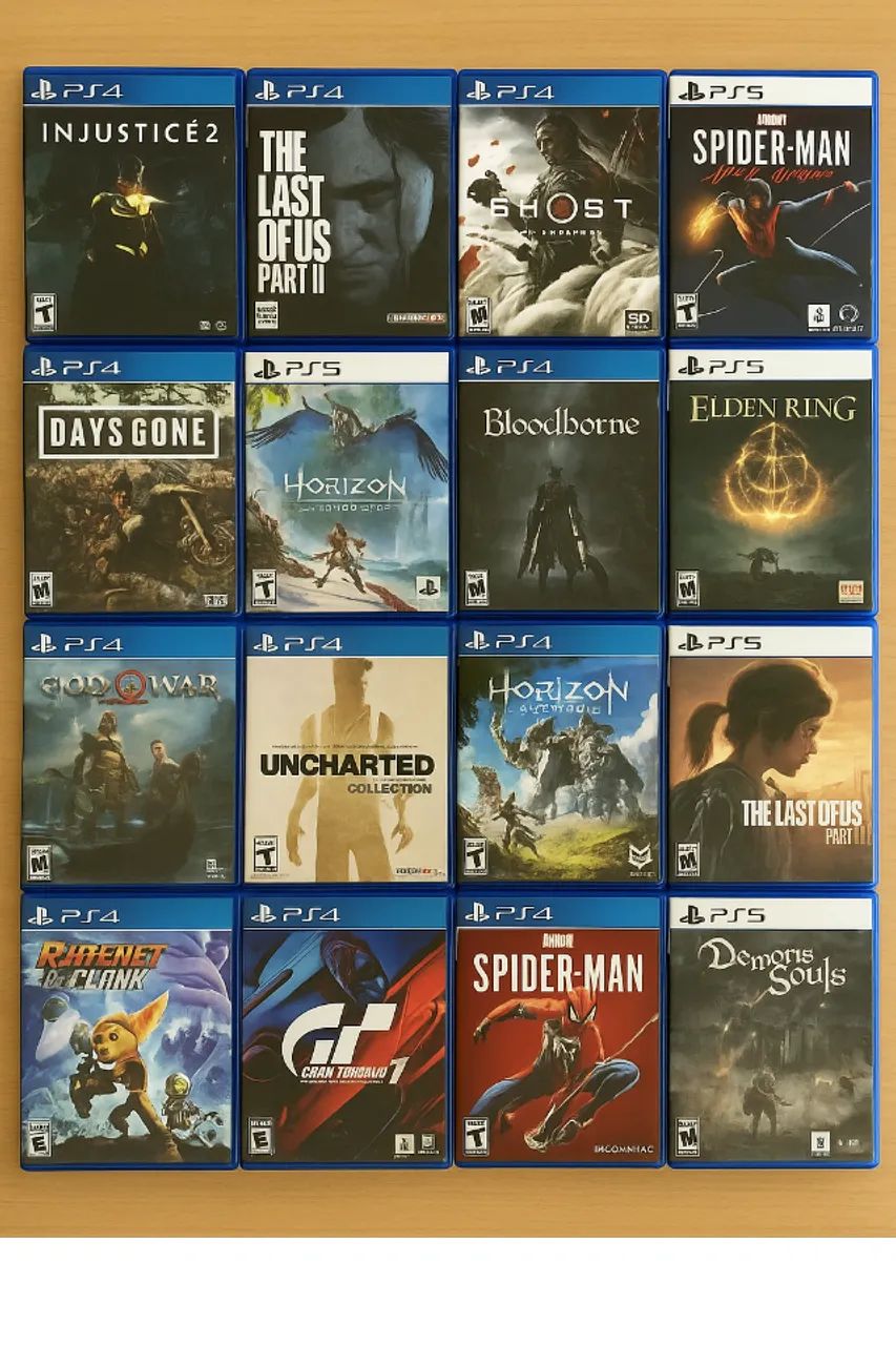 Jogos de Playstation 4 e Playstatiion 5 Novos e Usados, Pegamos Jogos c/Parte do Pagamento