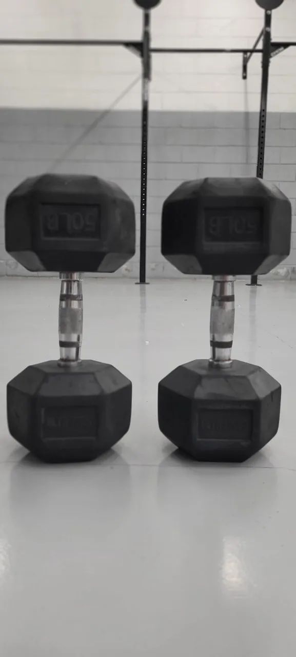 Par de Dumbbells 50 lbs ULTRAWOD - Excelente Estado!