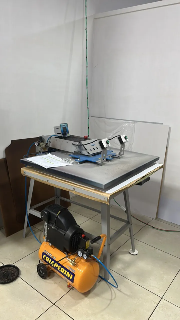 Prensa térmica Pneumática 100x80 e compressor