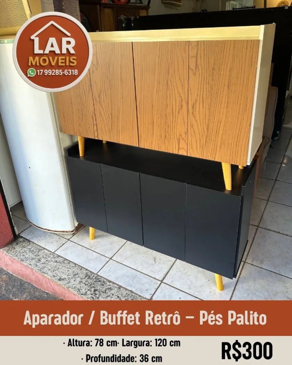Retro Sideboard / Buffet – Stick Legs | 4 Doors | Perfect for a Coffee Nook
