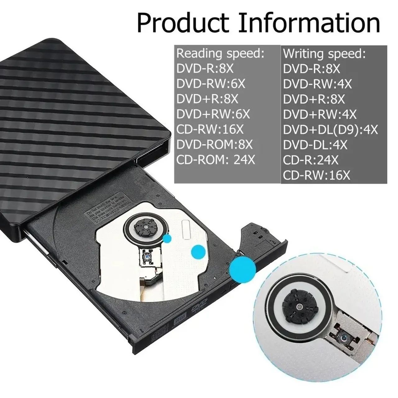 Drive de CD/DVD Externo USB 3.0 para Notebook e PC - Foto 2
