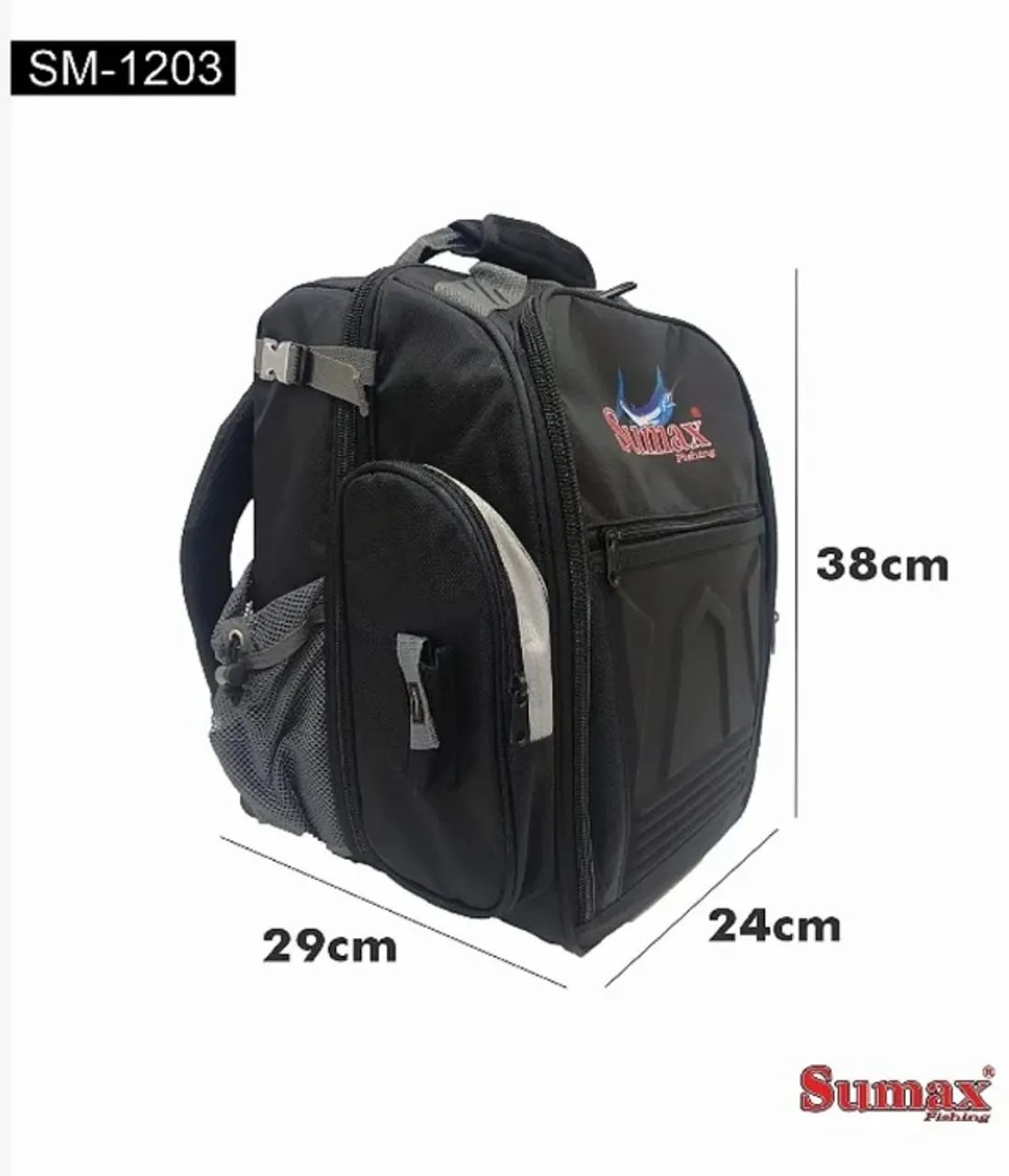Mochila Pesca SUMAX com 3 estojos