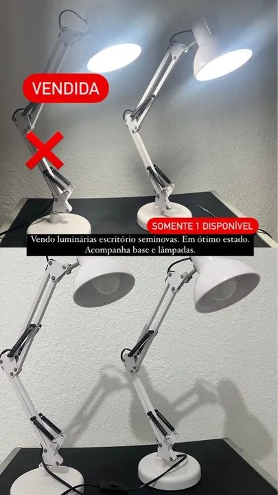 Luminária escritório seminova