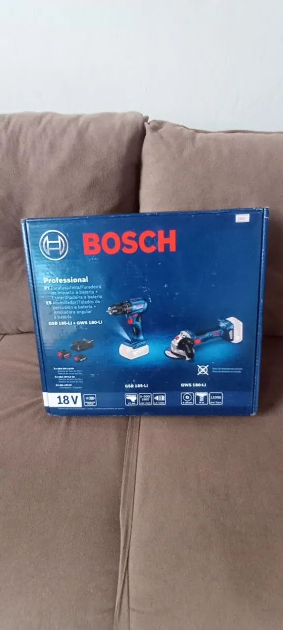 Kit Bosch GSB 185-LI + GWS 180-LI 18V - Novo
