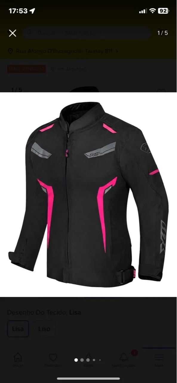 Jaqueta de Moto Feminina X-TREME - Preto e Rosa
