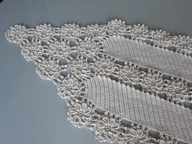 Artesanato Decoração Trilho Crochê Barbante Cru 1,60m x 0,55m - Foto 2