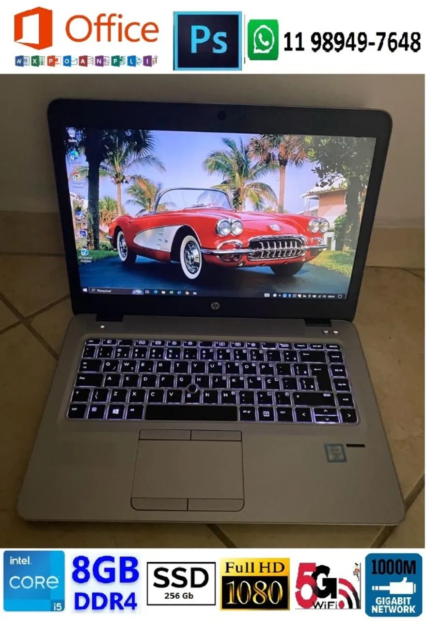Hp Elitebook 840 G4 I5 7300U Ssd 256 Gb Nvme 08gb Ddr4 Tela 14 Fhd Usb tipo C