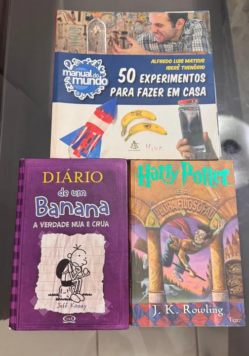 Livros infantis - Harry Potter, Diário de um Banana e Manual do Mundo