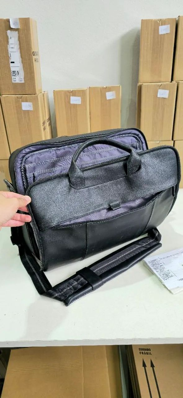 Maleta Executiva Pasta de Couro Legítimo para Notebook Dell Original Full Office Até 17" - Foto 4