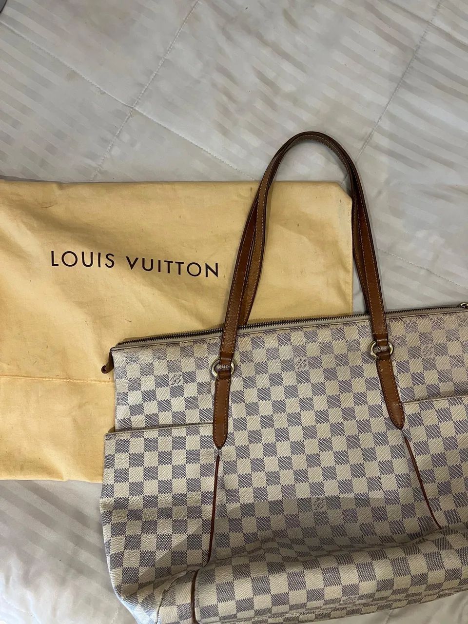 Bolsa Original Usada Louis Vuitton Totally Damier Azur GM - Foto 4
