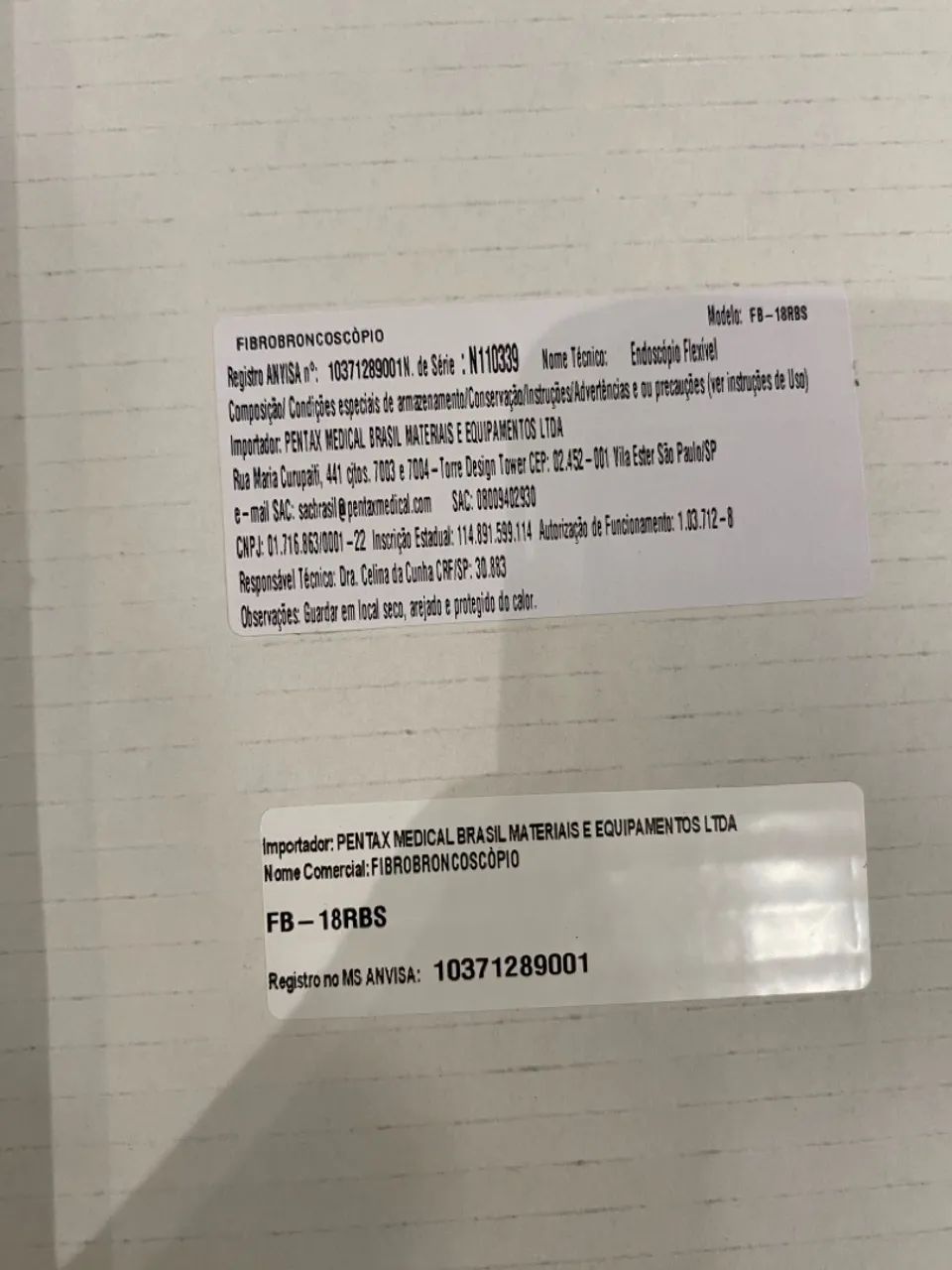 Fibrobroncoscópio Pentax FB-18RBS (nunca usado) - Foto 3